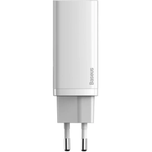 Ładowarka sieciowa Baseus GaN Lite, 2x USB-C, 65W, EU (biała)