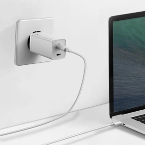 Ładowarka sieciowa Baseus GaN Lite, 2x USB-C, 65W, EU (biała)