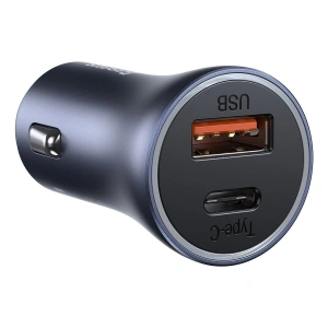 Hurtownia GSM - Ładowarka samochodowa Baseus Golden Contactor Pro, USB + USB-C, QC4.0+, PD, SCP, 40W (szara) - BSU2060GRY - {ean13} - Hurt