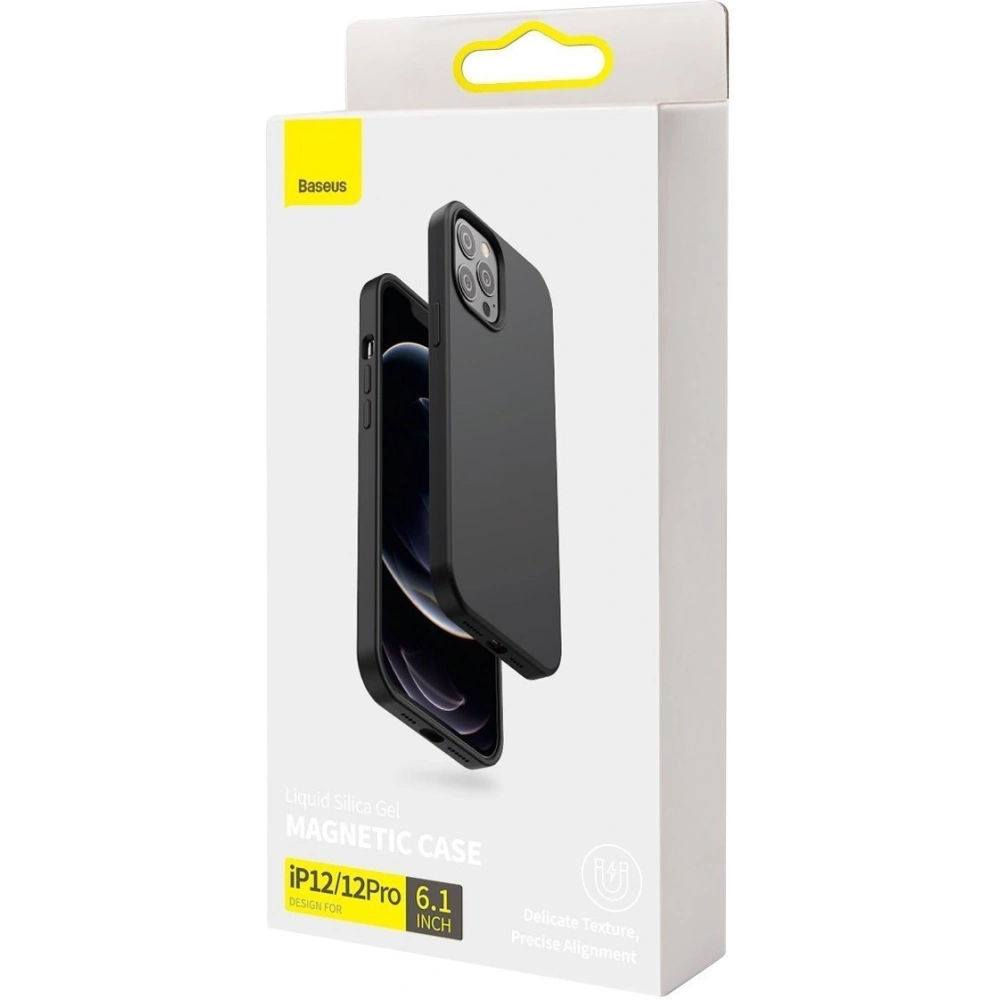 Hurtownia GSM - Etui magnetyczne Baseus Liquid Silica Apple iPhone 12/12 Pro (czarne) - BSU2068BLK - {ean13} - Hurt