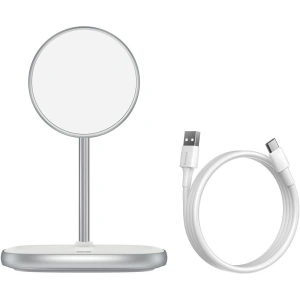 Baseus Swan MagSafe Magnetic Stand with Wireless Charger for iPhone 12 (white)