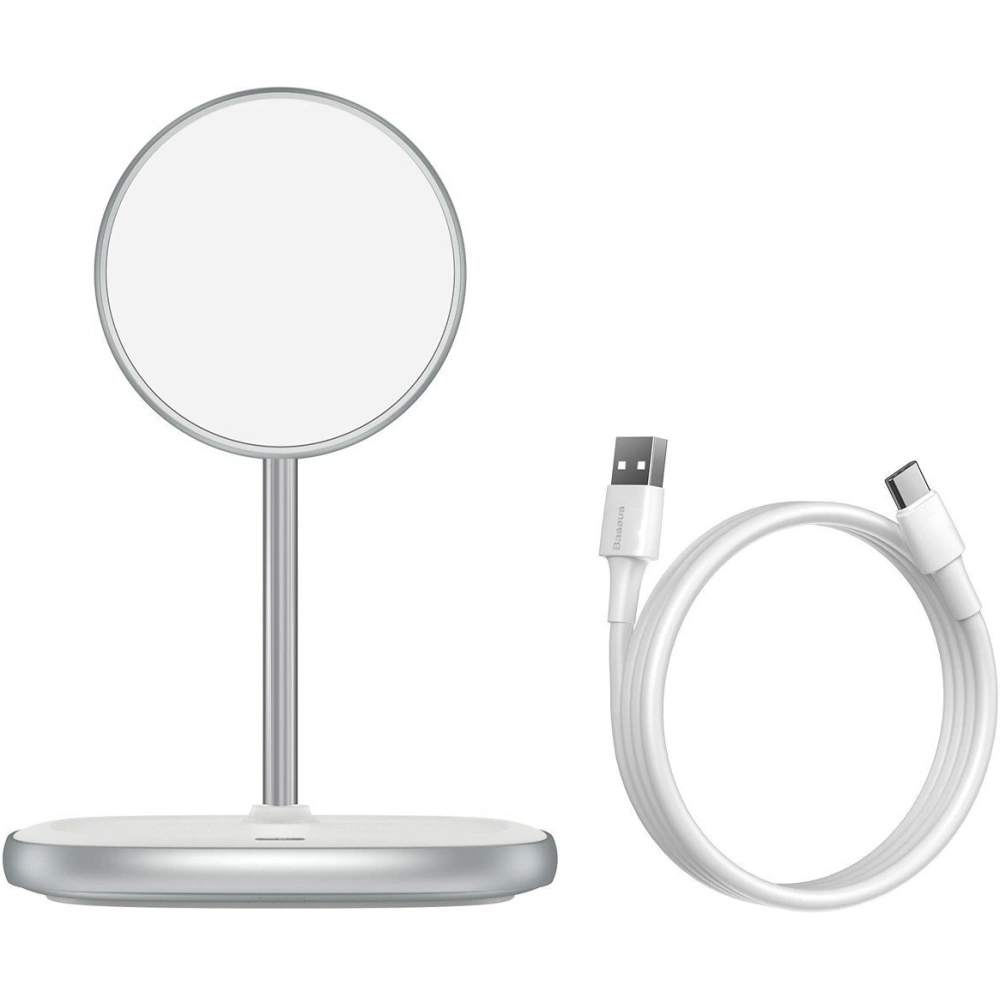 Wholesale Baseus Swan MagSafe Magnetic Stand with Wireless Charger for iPhone 12 (white) - BSU2071WHT - {ean13} - Hurt