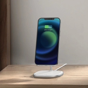 Wholesale Baseus Swan MagSafe Magnetic Stand with Wireless Charger for iPhone 12 (white) - BSU2071WHT - {ean13} - Hurt