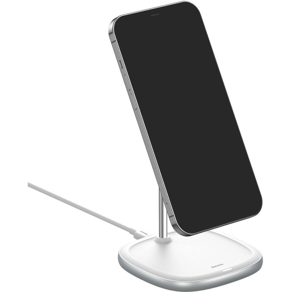 Hurtownia GSM - Stojak magnetyczny Baseus Swan MagSafe z ładowarką indukcyjną do Apple iPhone 12 (biały) - BSU2071WHT - {ean13} - Hurt