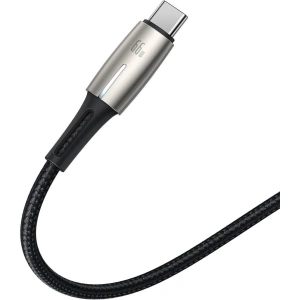 Kabel USB do USB-C Baseus Water Drop-shaped, LED, 66W, 6A, 2m (czarny)