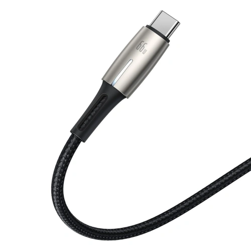 Kabel USB do USB-C Baseus Water Drop-shaped, LED, 66W, 6A, 2m (czarny)