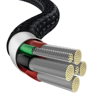 Kabel USB do USB-C Baseus Water Drop-shaped, LED, 66W, 6A, 2m (czarny)