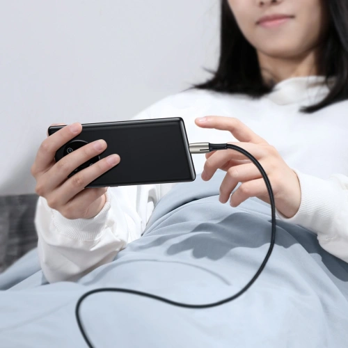 Kabel USB do USB-C Baseus Water Drop-shaped, LED, 66W, 6A, 2m (czarny)