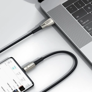 Kabel USB do USB-C Baseus Water Drop-shaped, LED, 66W, 6A, 2m (czarny)