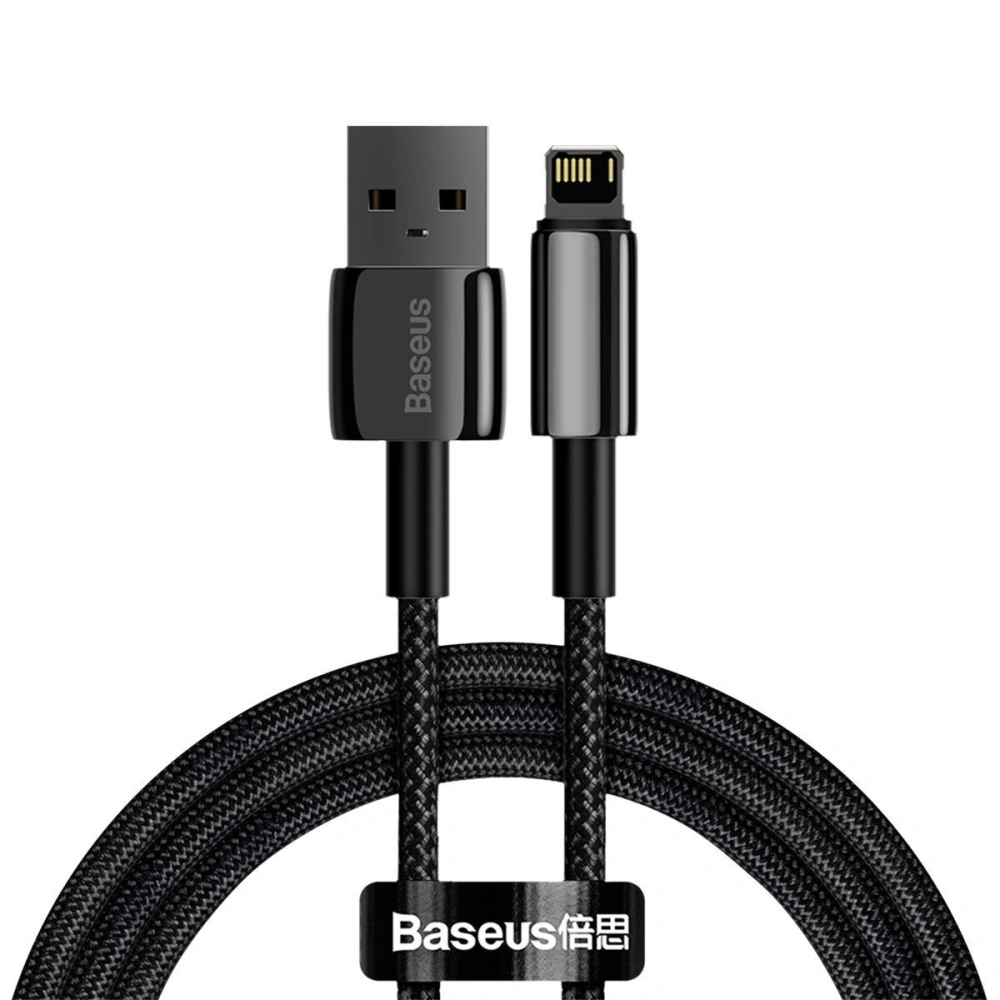 Hurtownia GSM - Kabel USB do Lightning Baseus Tungsten Gold, 2.4A, 1m (czarny) - BSU2075BLK - {ean13} - Hurt