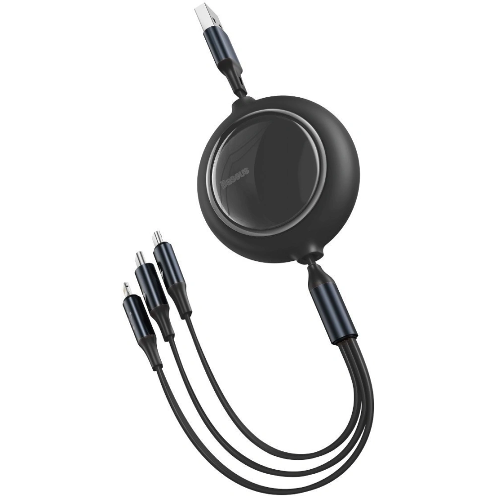 Hurtownia GSM - Kabel USB 3w1 Baseus Bright Mirror, micro USB / Lightning / USB-C, płaski, 3.5A, 1,2m (czarny) - BSU2077BLK - {ean13} - Hurt
