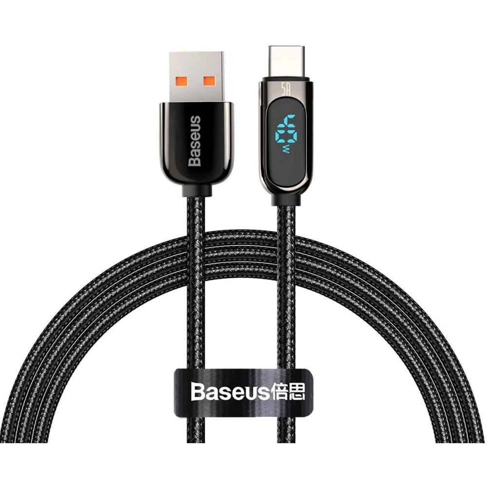 Wholesale Baseus Display Cable USB to Type-C 5A 40W 1m (black) - BSU2078BLK - {ean13} - Hurt