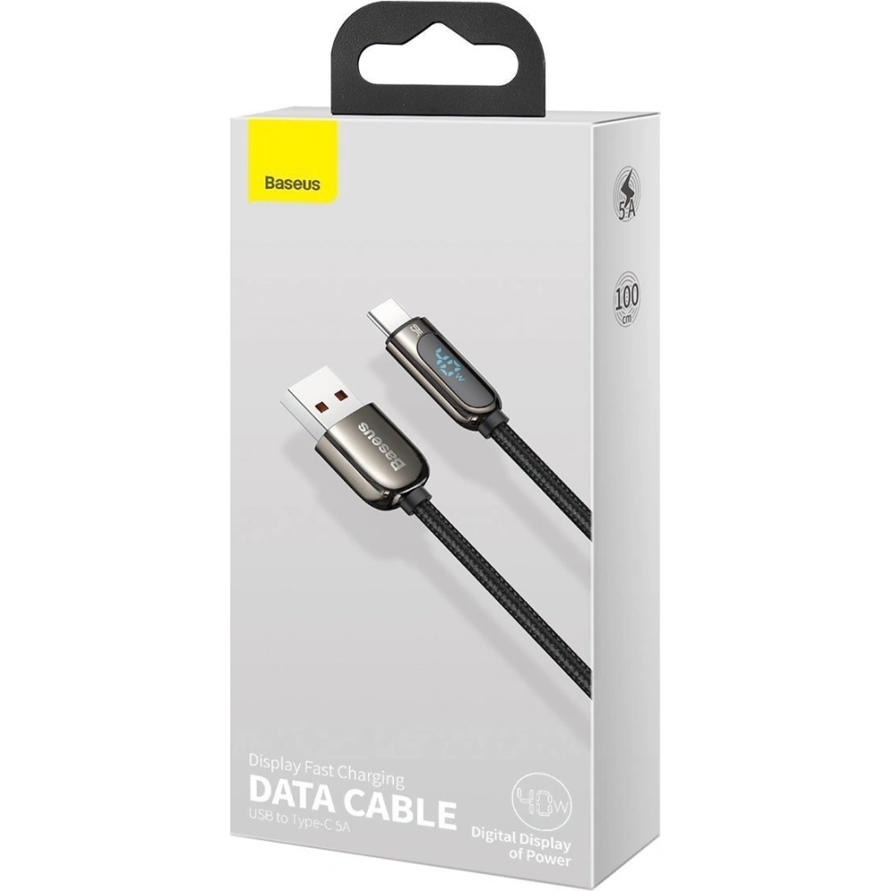 Wholesale Baseus Display Cable USB to Type-C 5A 40W 1m (black) - BSU2078BLK - {ean13} - Hurt