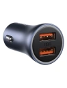 Hurtownia GSM - Ładowarka samochodowa Baseus Golden Contactor Pro, 2x USB, QC, SCP, 40W (szara) + kabel USB do USB-C 1m (czarny) - BSU2079BLK - {ean13} - Hurt