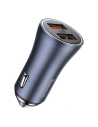 Hurtownia GSM - Ładowarka samochodowa Baseus Golden Contactor Pro, 2x USB, QC, SCP, 40W (szara) + kabel USB do USB-C 1m (czarny) - BSU2079BLK - {ean13} - Hurt