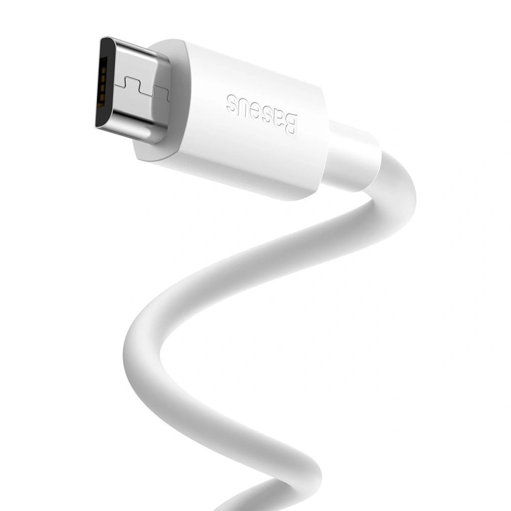 Hurtownia GSM - Kabel micro USB do USB Baseus Simple Wisdom, 2.1A, 1.5m (biały) 2szt. - BSU2080WHT - {ean13} - Hurt