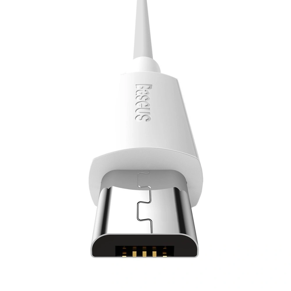 Hurtownia GSM - Kabel micro USB do USB Baseus Simple Wisdom, 2.1A, 1.5m (biały) 2szt. - BSU2080WHT - {ean13} - Hurt