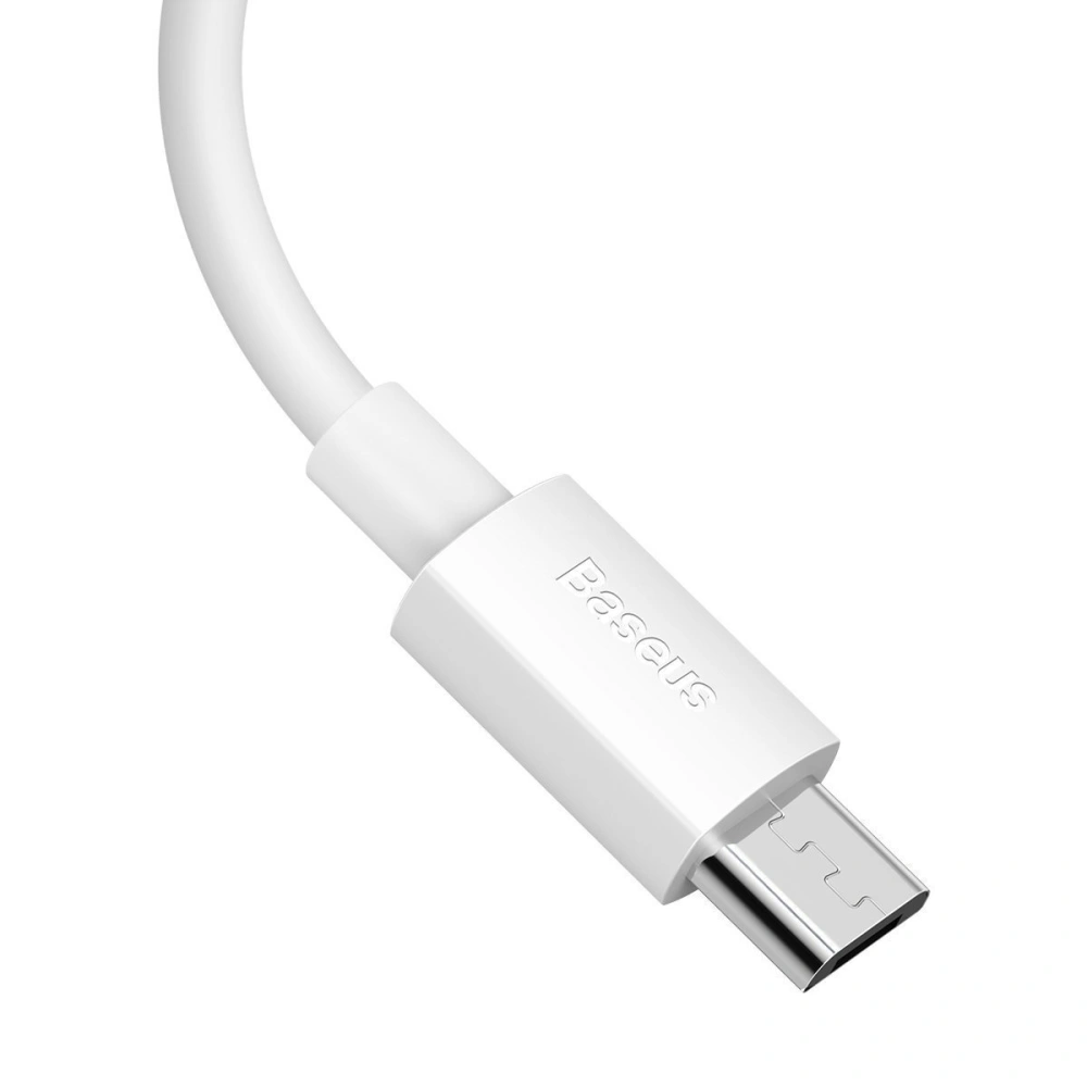 Hurtownia GSM - Kabel micro USB do USB Baseus Simple Wisdom, 2.1A, 1.5m (biały) 2szt. - BSU2080WHT - {ean13} - Hurt