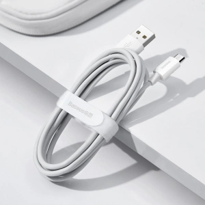 Wholesale Baseus Simple Wisdom Data Cable Kit USB to Micro 2.1A (2PCS/Set) 1.5m White - BSU2080WHT - {ean13} - Hurt