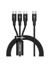 Kabel USB-C 3w1 Baseus Rapid Series, micro USB / Lightning / USB-C, 20W, 1,5m (czarny)