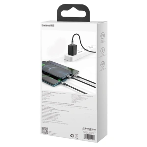 Kabel USB-C 3w1 Baseus Rapid Series, micro USB / Lightning / USB-C, 20W, 1,5m (czarny)