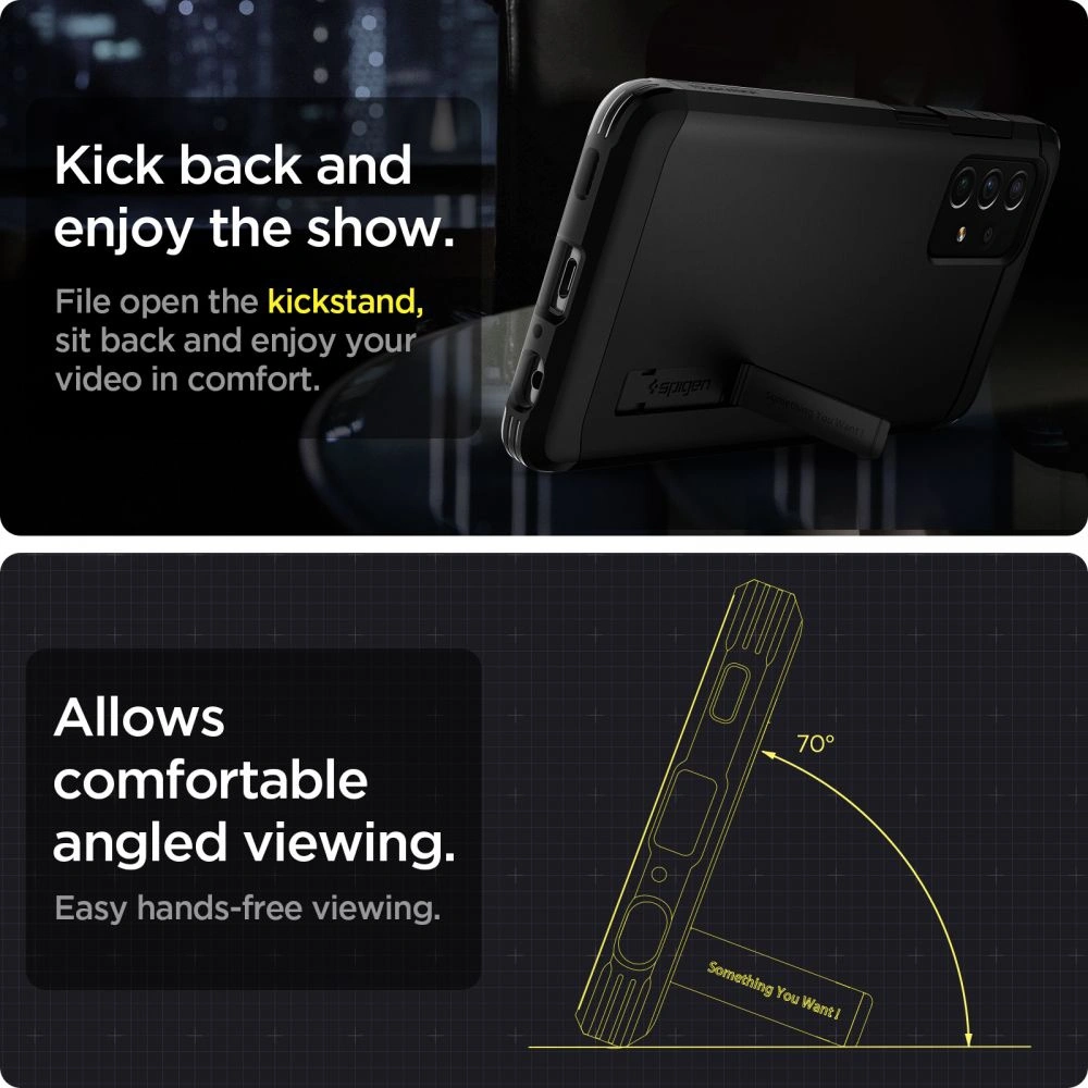 Wholesale Spigen Tough Armor Samsung Galaxy A72 Black - SPN1534BLK - {ean13} - Hurt