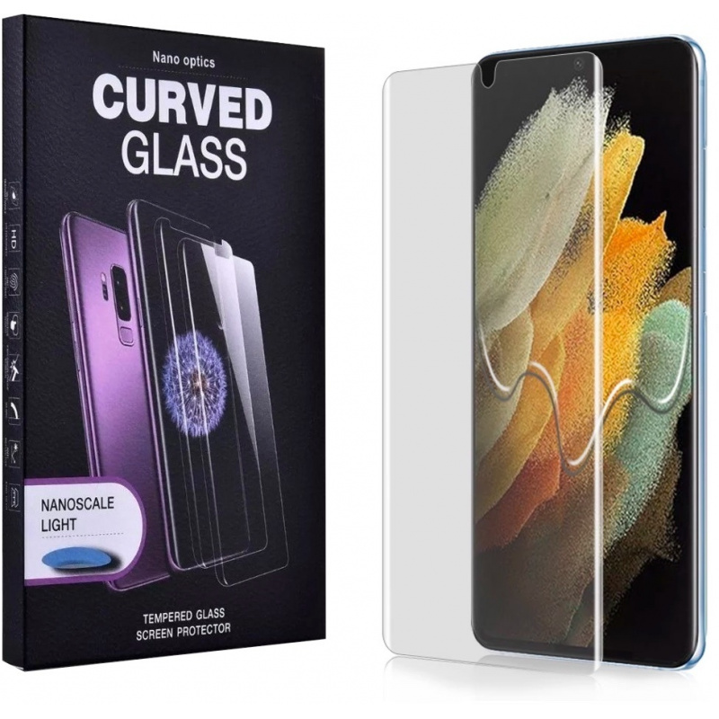 Hurtownia Home Screen Glass - 5903068635380 - HSG257 - Szkło hartowane z klejem UV Home Screen UV Glue Glass 3D Samsung Galaxy S21 Ultra - B2B homescreen