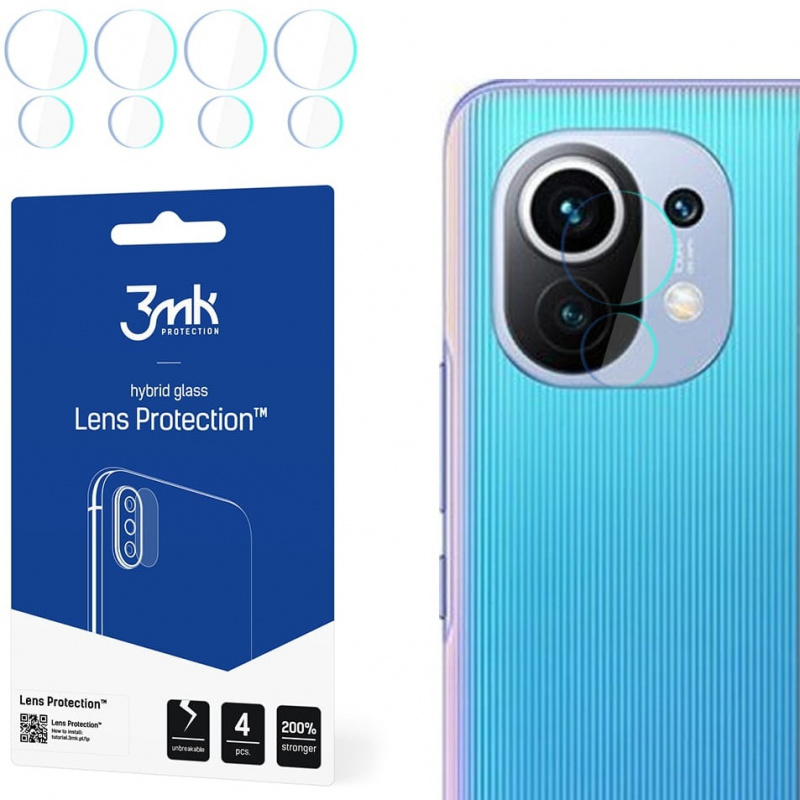 Hurtownia 3MK - 5903108360173 - 3MK1520 - Szkło hybrydowe na obiektyw aparatu 3MK Lens Protection Xiaomi Mi 11 5G [4 PACK] - B2B homescreen