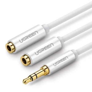 Hurtownia GSM - Rozdzielacz audio AUX kabel jack 3,5 mm UGREEN AV123, 25cm (biały) - UGR644WHT - {ean13} - Hurt