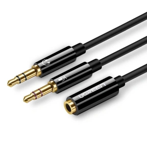 Hurtownia GSM - UGREEN AV140 Rozdzielacz audio AUX słuchawki + mikrofon do kabel mini jack 3,5 mm (czarny) - UGR645BLK - {ean13} - Hurt