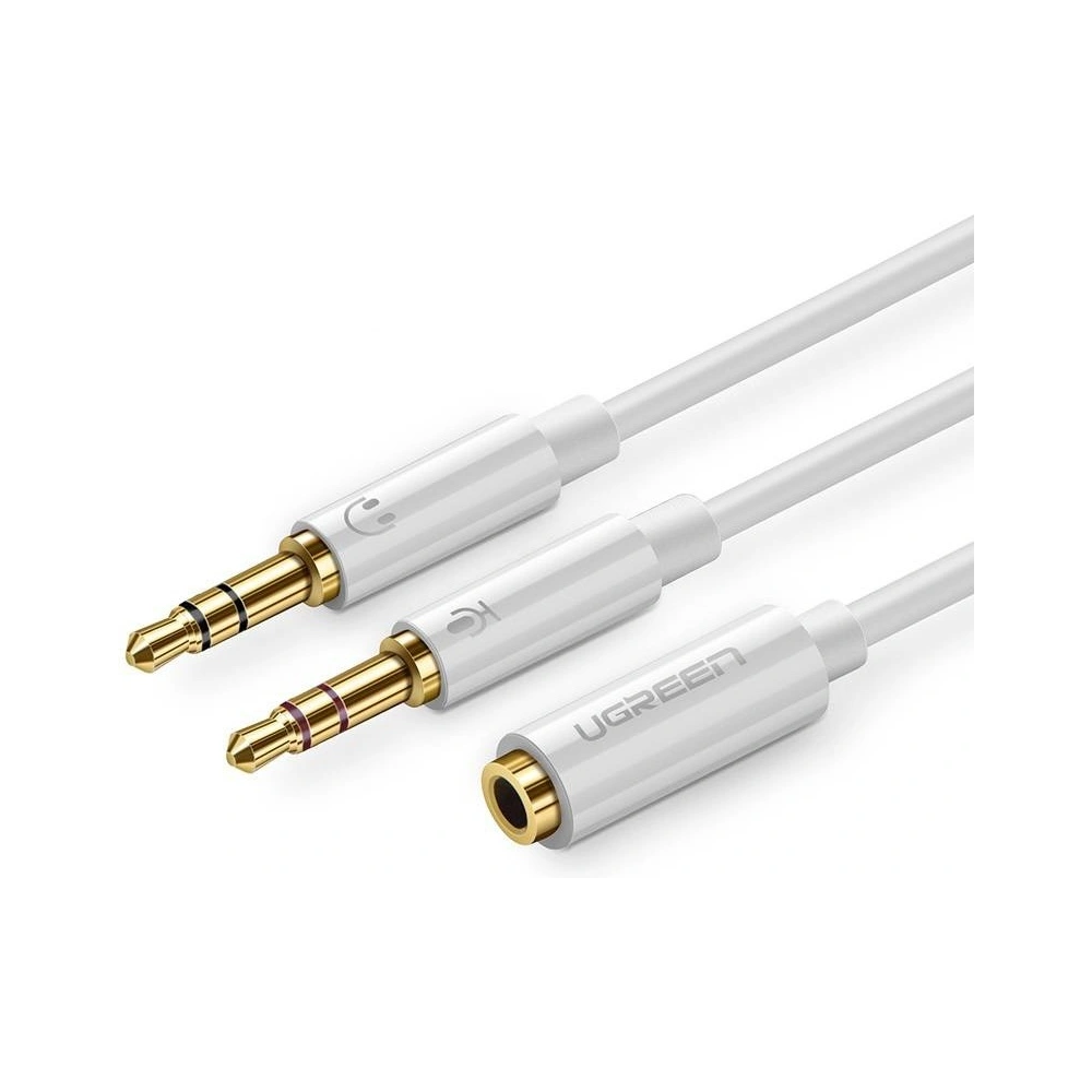 Hurtownia GSM - UGREEN AV140 Rozdzielacz audio AUX słuchawki + mikrofon do kabel mini jack 3,5 mm (biały) - UGR646WHT - {ean13} - Hurt