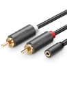 Hurtownia GSM - UGREEN AV102 Kabel 2x RCA (Cinch) jack 3.5 mm 0,25m (czarny) - UGR649BLK - {ean13} - Hurt