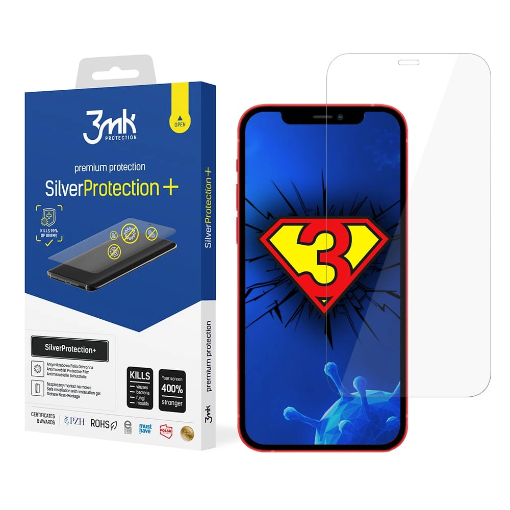 Hurtownia GSM - Antymikrobowa folia ochronna 3MK Silver Protect+ Apple iPhone 12 mini - 3MK1205 - {ean13} - Hurt