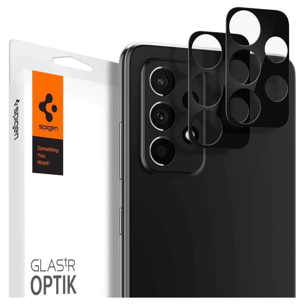 Hurtownia GSM - Szkło hartowane na aparat Spigen Optik Camera Lens Samsung Galaxy A52/A52s Black - SPN1558BLK - {ean13} - Hurt