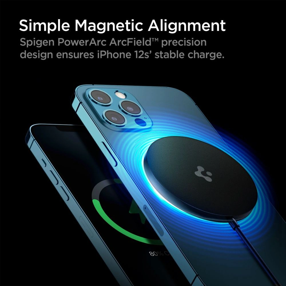 Hurtownia GSM - Ładowarka bezprzewodowa Spigen PowerArc PF009 Magnetic MagSafe Wireless Charger 7.5W Black - SPN1561BLK - {ean13} - Hurt
