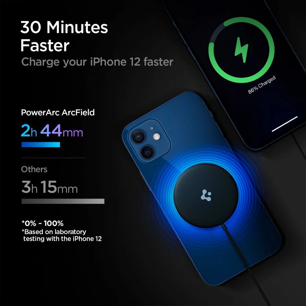 Wholesale Spigen PowerArc PF009 Magnetic MagSafe Wireless Charger 7.5W Black - SPN1561BLK - {ean13} - Hurt