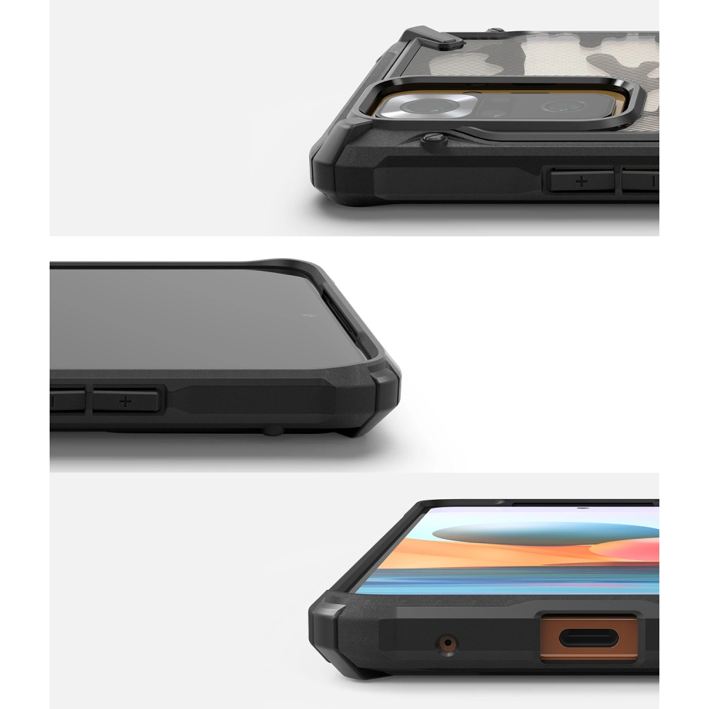 Hurtownia GSM - Etui Ringke Fusion-X Design Redmi Note 10 Pro Camo (Moro) černé - RGK1388MBL - {ean13} - Hurt