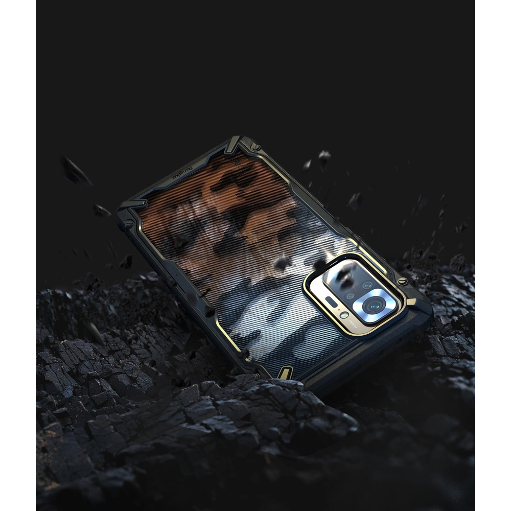 Hurtownia GSM - Etui Ringke Fusion-X Design Redmi Note 10 Pro Camo (Moro) černé - RGK1388MBL - {ean13} - Hurt