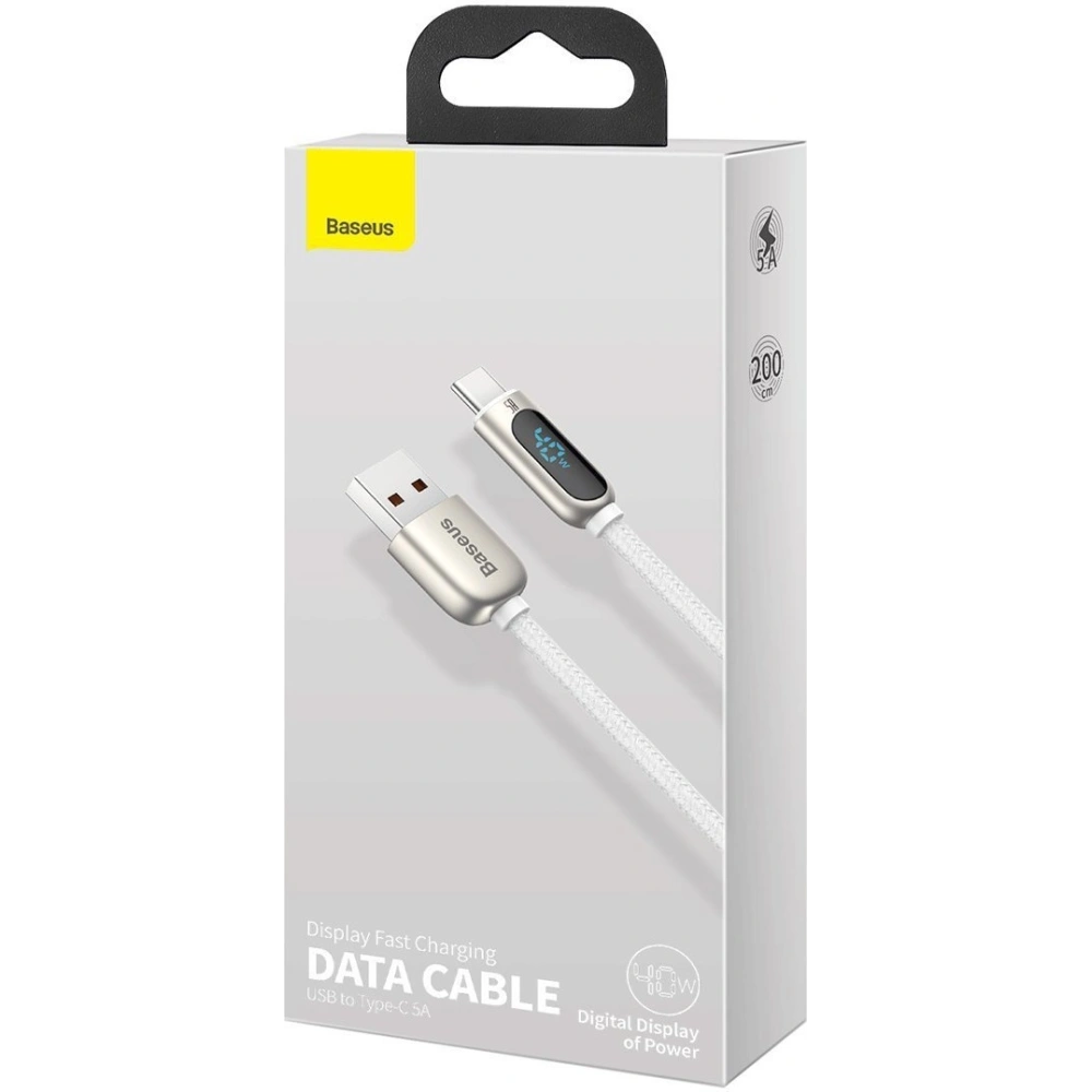 Hurtownia GSM - Kabel USB do USB-C Baseus Display, 5A, 40W, 2m (bílý) - BSU2082WHT - {ean13} - Hurt