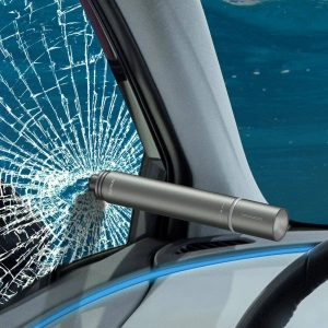 Automobilové příslušenství 2w1 Baseus, kladivo na sklo + svítilna (šedé)