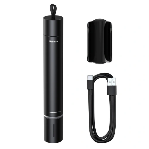 Akcesorium samochodowe 2w1 Baseus, młotek do szyb + latarka (czarne)