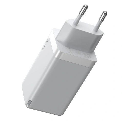 Ładowarka sieciowa Baseus GaN Pro, C+C+A, 65W, EU (biała)