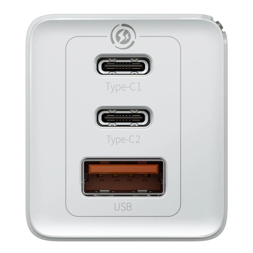 Ładowarka sieciowa Baseus GaN Pro, C+C+A, 65W, EU (biała)