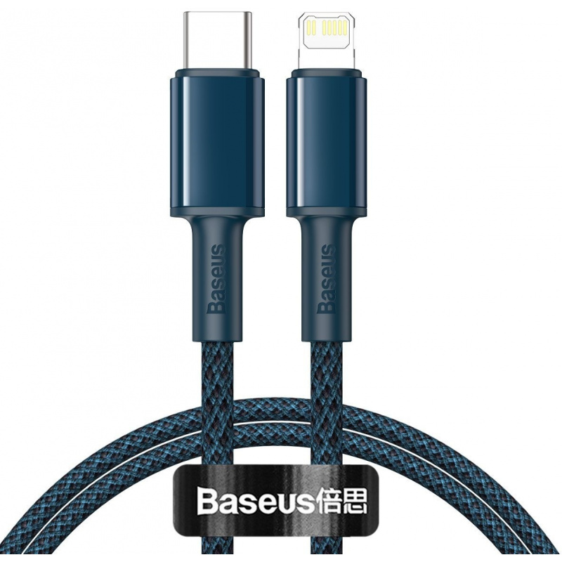 Baseus Distributor - 6953156231962 - BSU2095BLU - Baseus High Density Braided Cable Type-C to Lightning, PD, 20W, 2m (blue) - B2B homescreen