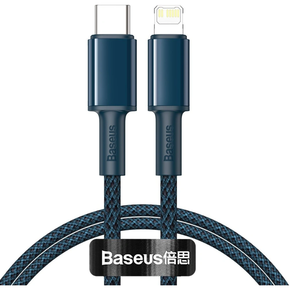 Hurtownia GSM - Kabel USB-C do Lightning Baseus High Density Braided, 20W, 5A, PD, 2m (modrý) - BSU2095BLU - {ean13} - Hurt