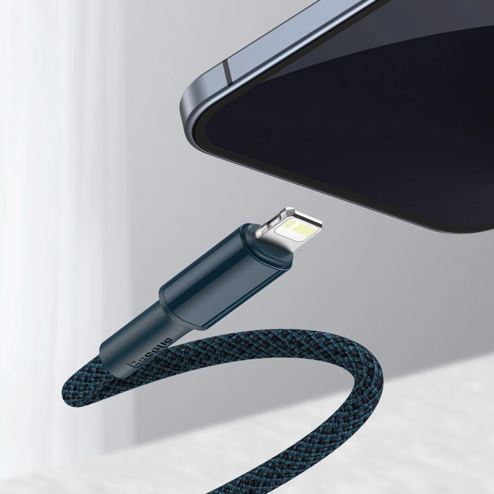 Hurtownia GSM - Kabel USB-C do Lightning Baseus High Density Braided, 20W, 5A, PD, 2m (modrý) - BSU2095BLU - {ean13} - Hurt