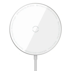 Indukční nabíječka s magnetem Baseus Simple Mini, MagSafe, 15W (bílá)