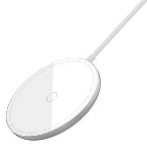Wholesale Baseus Simple Mini magnetic induction wireless charger, MagSafe, 15W (white) - BSU2096WHT - {ean13} - Hurt