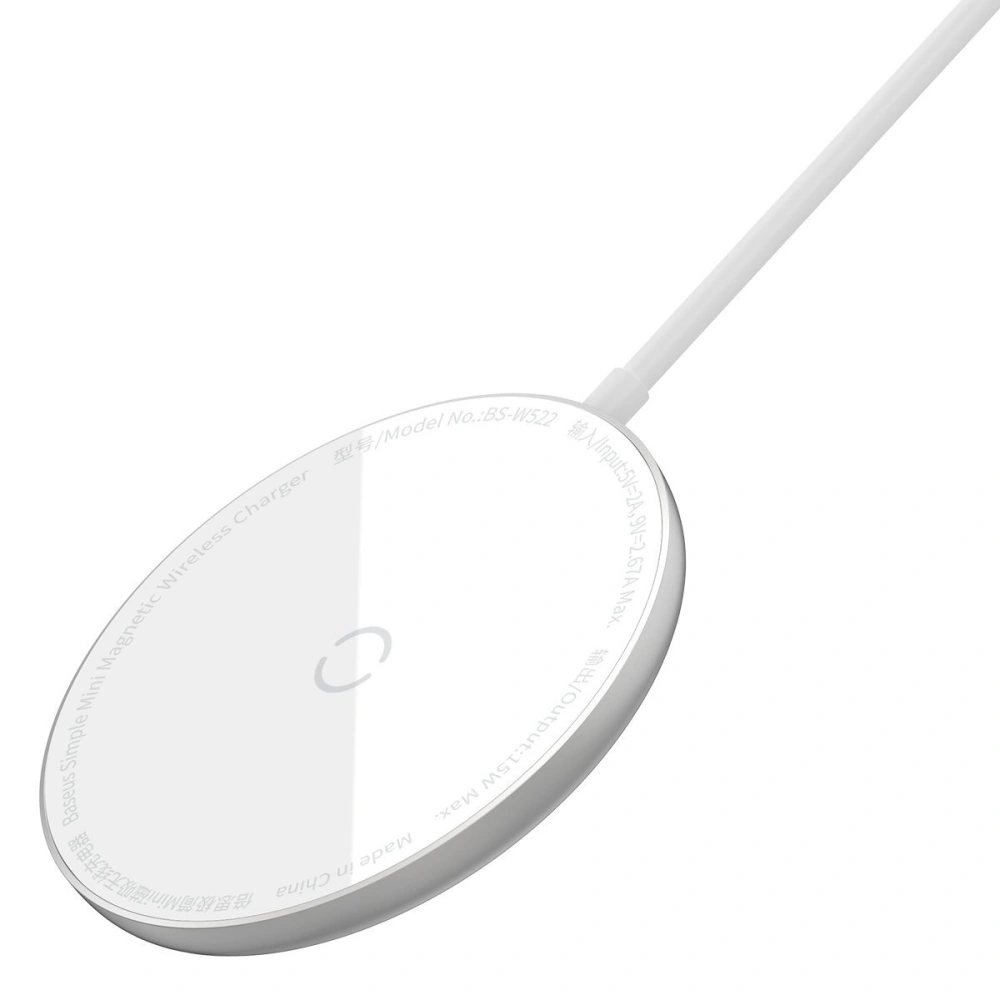 Hurtownia GSM - Indukční nabíječka s magnetem Baseus Simple Mini, MagSafe, 15W (bílá) - BSU2096WHT - {ean13} - Hurt