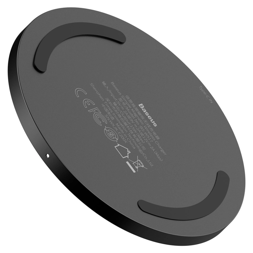 Hurtownia GSM - Bezdrátová indukční nabíječka s magnetem Baseus Simple 15W (černá) - BSU2097BLK - {ean13} - Hurt